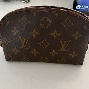 Louis Vuitton Brown and Gold Monogram Pouch